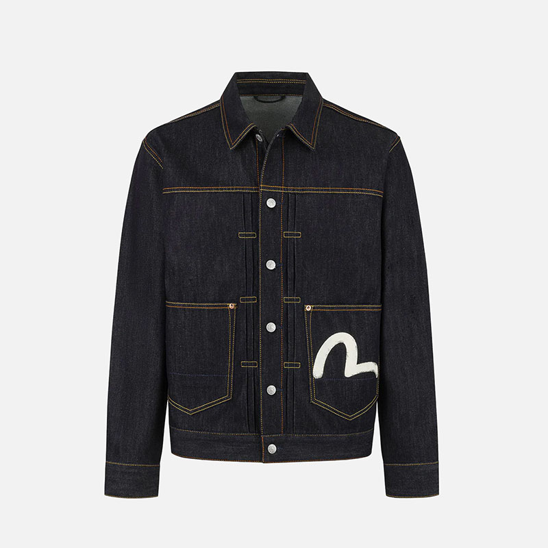 ECRU SEAGULL PRINTED DENIM JACKET