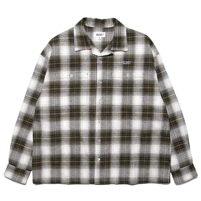 【schott】Open collar ombre check shirt Ombre Check Open Collar Shirt