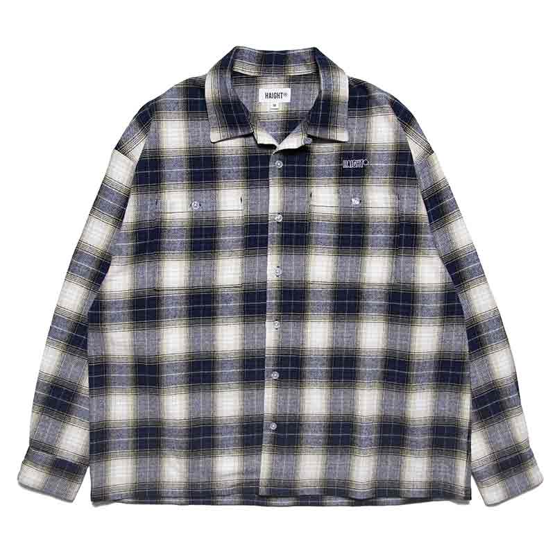 【schott】Open collar ombre check shirt OMBRE CHECK OPEN COLLAR SHIRT｜HAIGHT｜STADIUM ONLINE SHOP