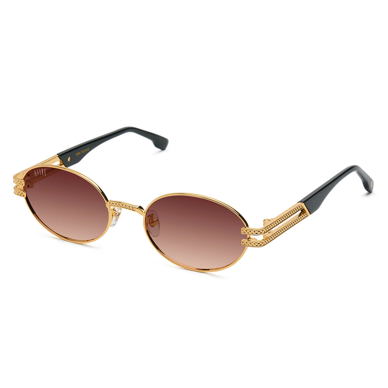 9FIVE ラウンド型サングラス 9FIVE9five ST. James Black & 24K