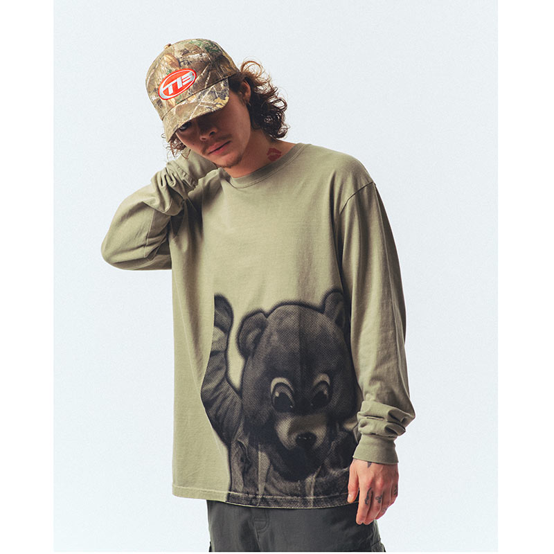 DROPOUT BEAR L/S TEE｜THROW BACK｜STADIUM ONLINE SHOP