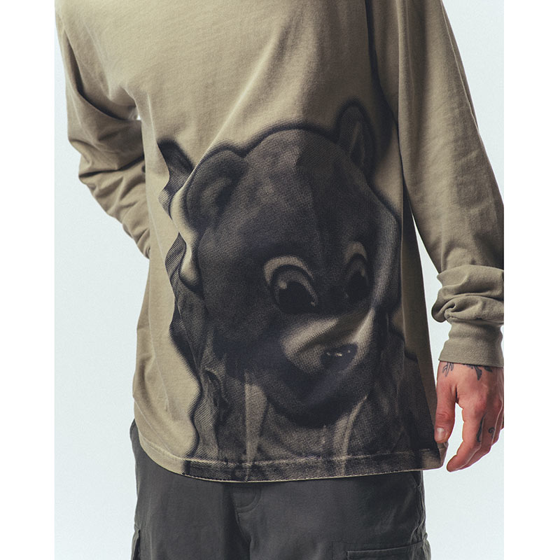 DROPOUT BEAR L/S TEE｜THROW BACK｜STADIUM ONLINE SHOP