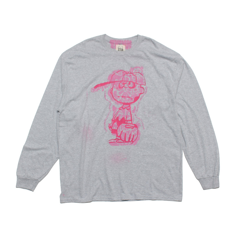 Dead Brown silk stencil pt L/S Tee